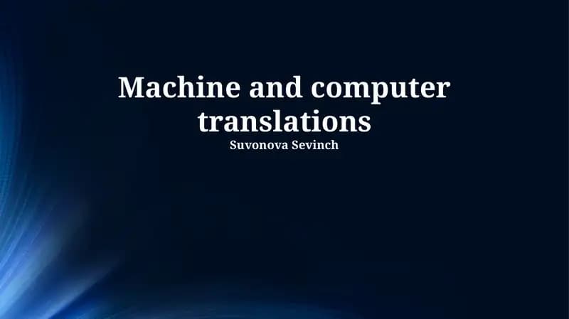 Machine and computer translations