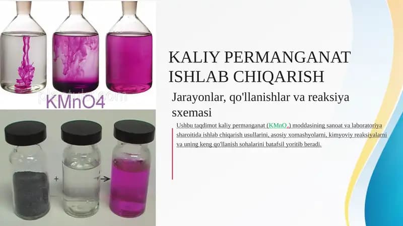 KALIY PERMANGANAT ISHLAB CHIQARISH