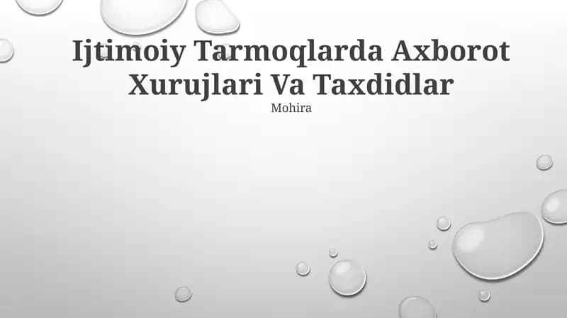 Ijtimoiy Tarmoqlarda Axborot Xurujlari Va Taxdidlar
