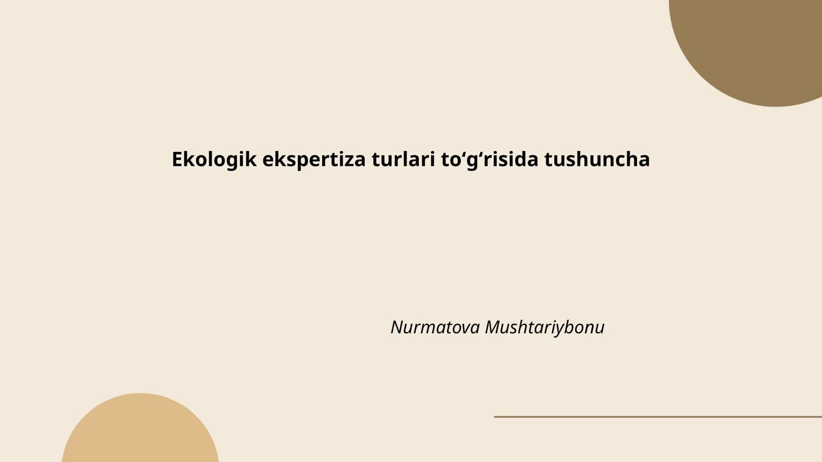 Ekologik ekspertiza turlari