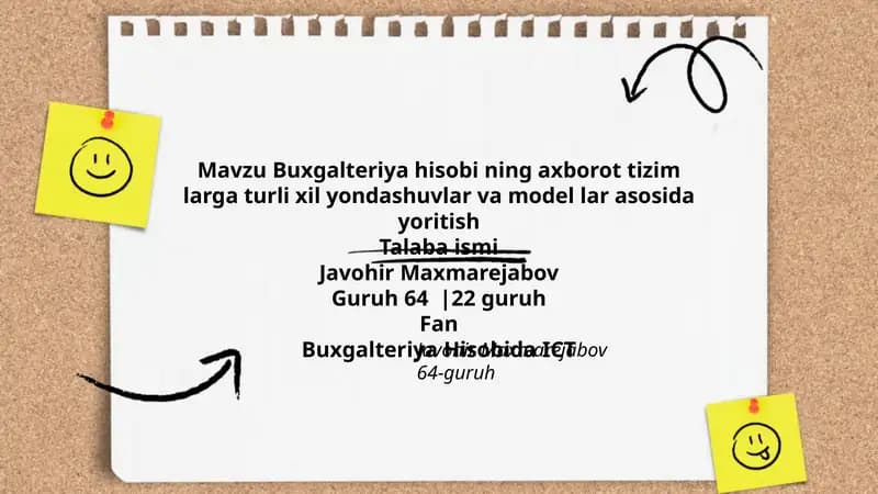 Buxgalteriya hisobi ning axborot tizim