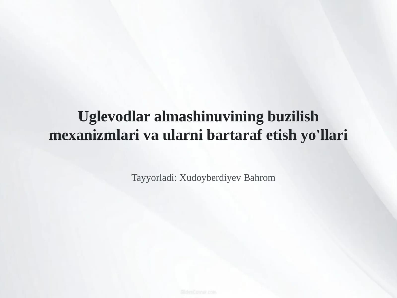 Uglevodlar almashinuvining buzilish mexanizmlari va ularni bartaraf etish yo'llari