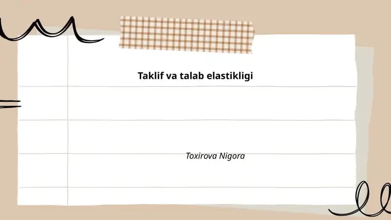 Talab elastikligi tushunchasi