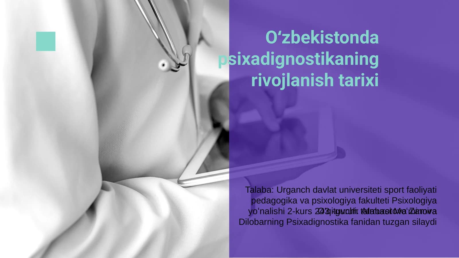 Oʻzbekistonda psixadignostikaning rivojlanish tarixi