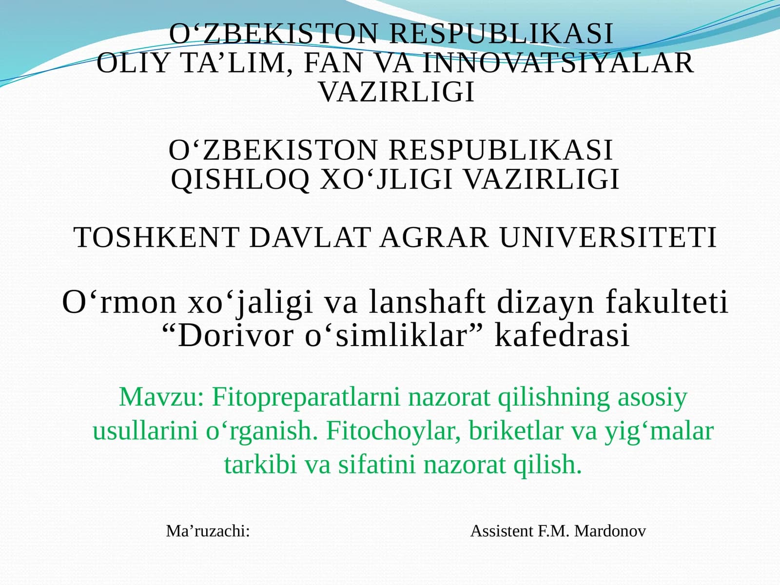 Fitopreparatlar nazorati