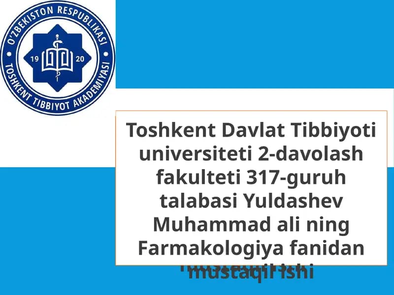 Farmakologiya fanidan mustaqilishi