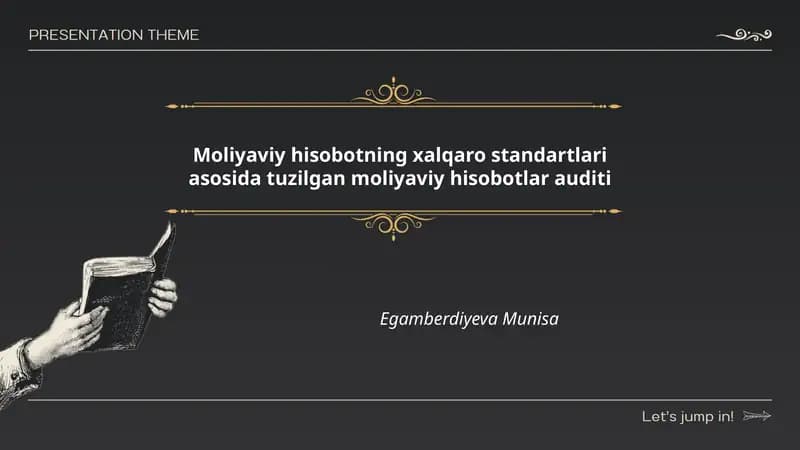 Moliyaviy hisobotning xalqaro standartlari asosida tuzilgan moliyaviy hisobotlar auditi