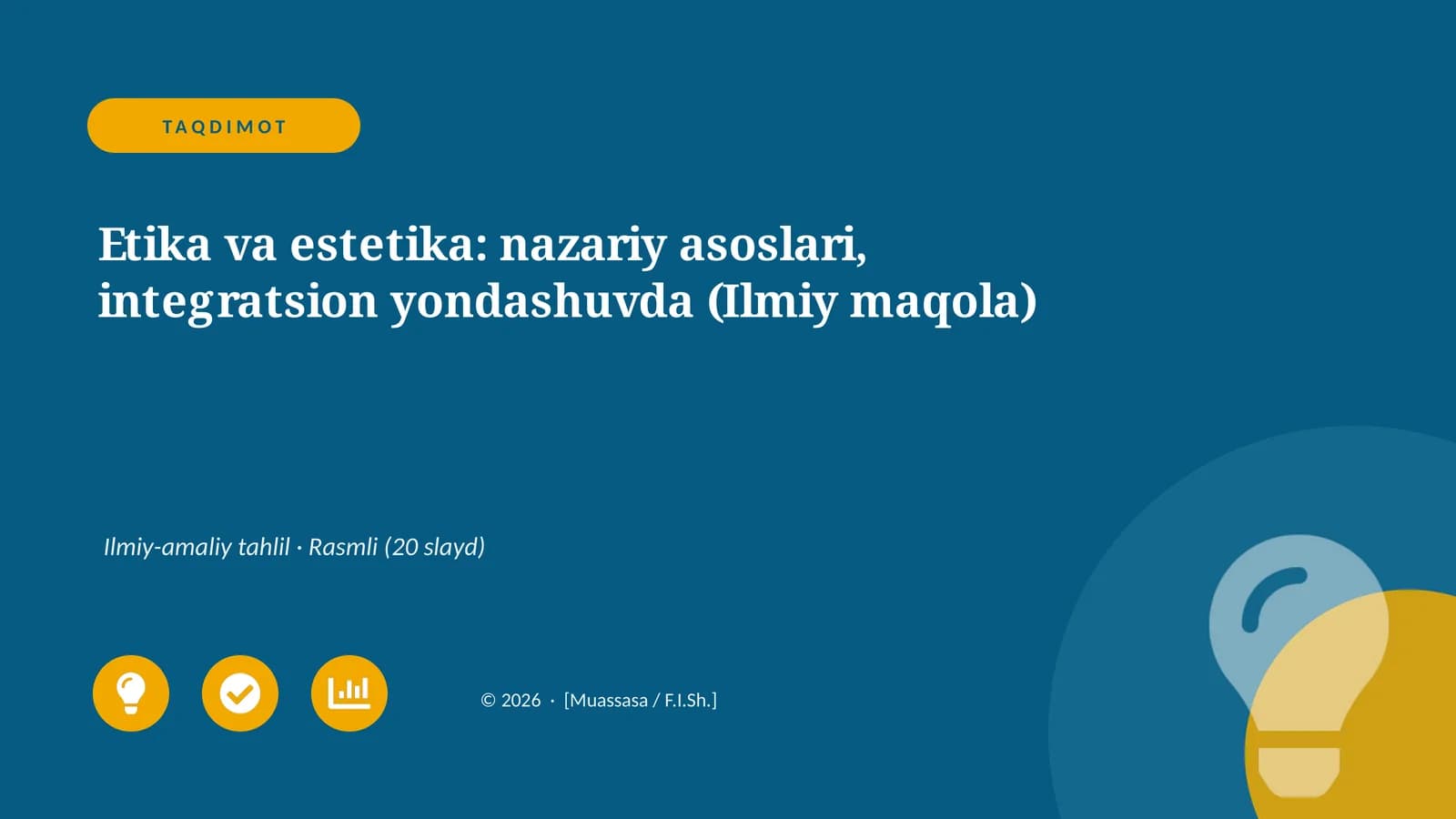 Etika va estetika: nazariy asoslari, integratsion yondashuvda (Ilmiy maqola)
