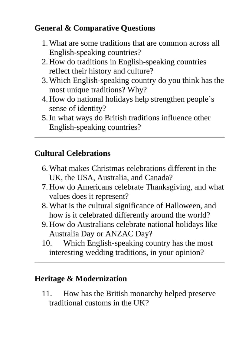 General & Comparative Questions