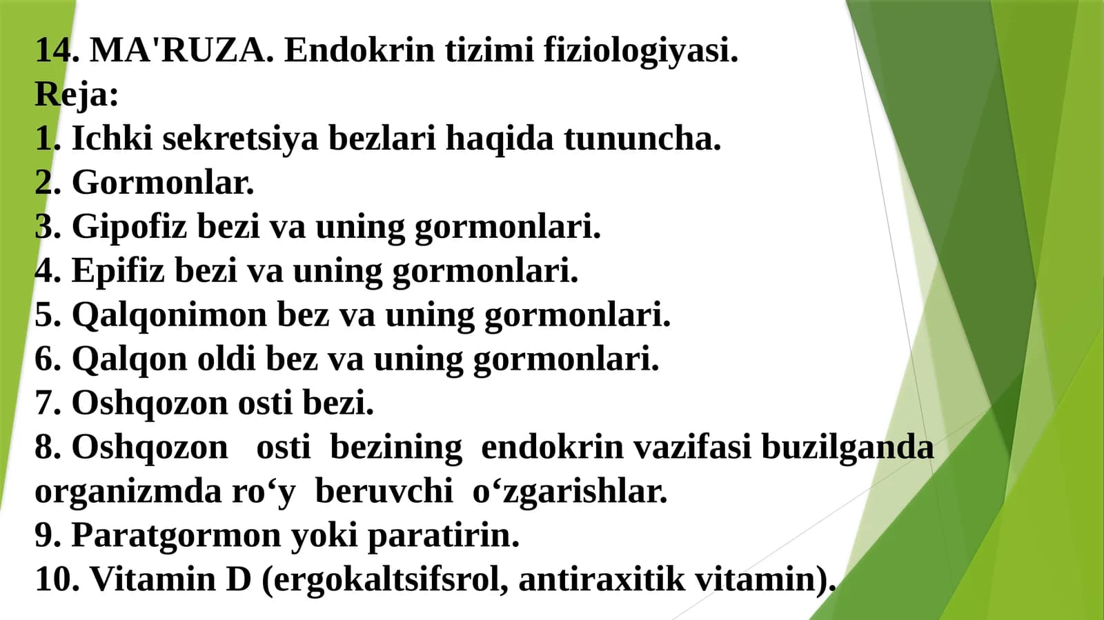 Endokrin tizimi fiziologiyasi