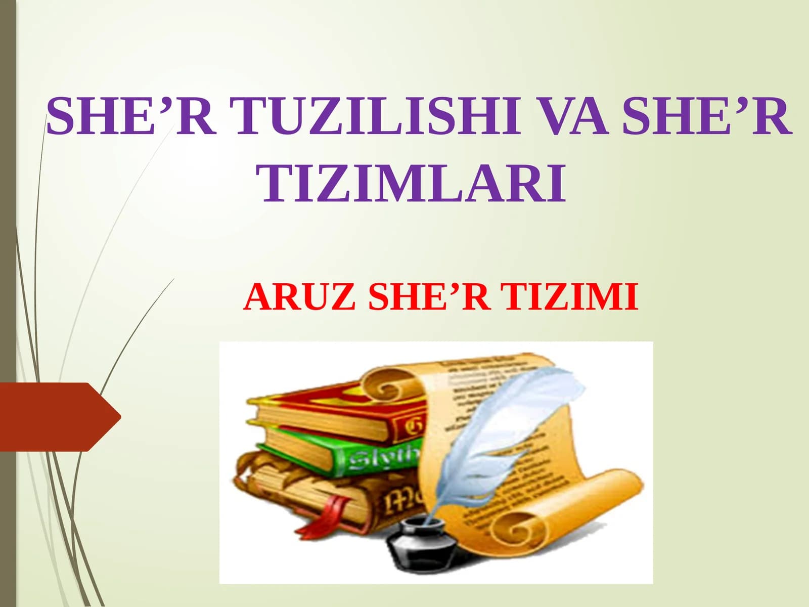 SHE’R TUZILISHI VA SHE’R TIZIMLARI