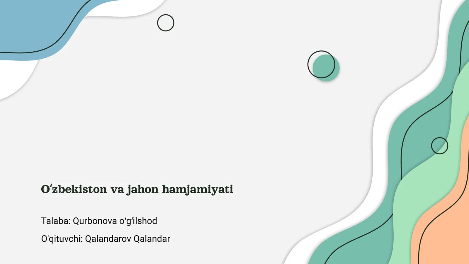 Oʻzbekiston va jahon hamjamiyati