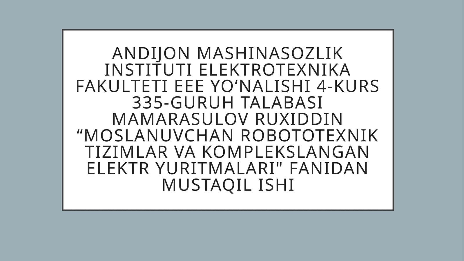 RVA KOMPLEKSLANGAN ELEKTR YURITMALARI