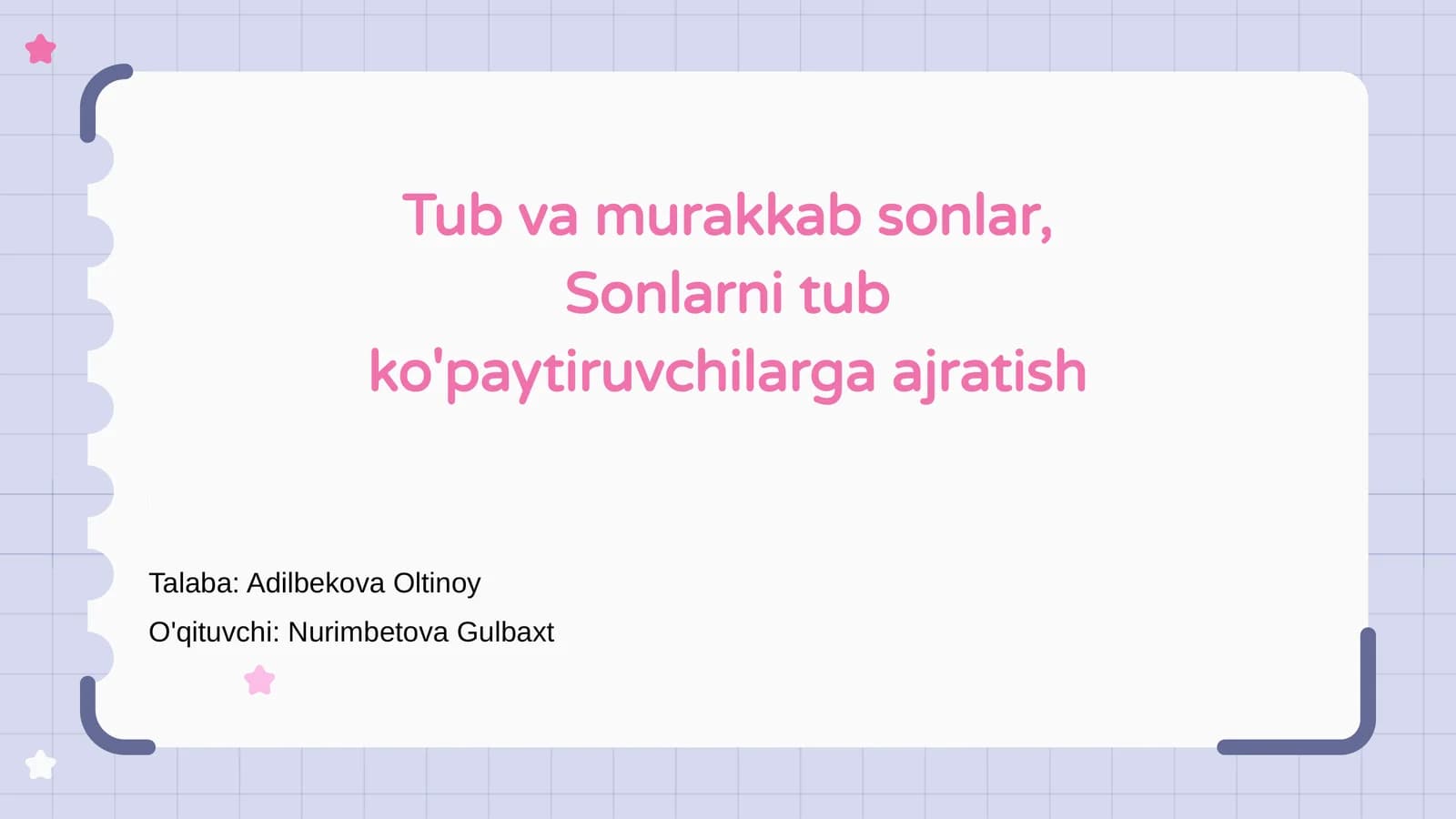 Tub va murakkab sonlar