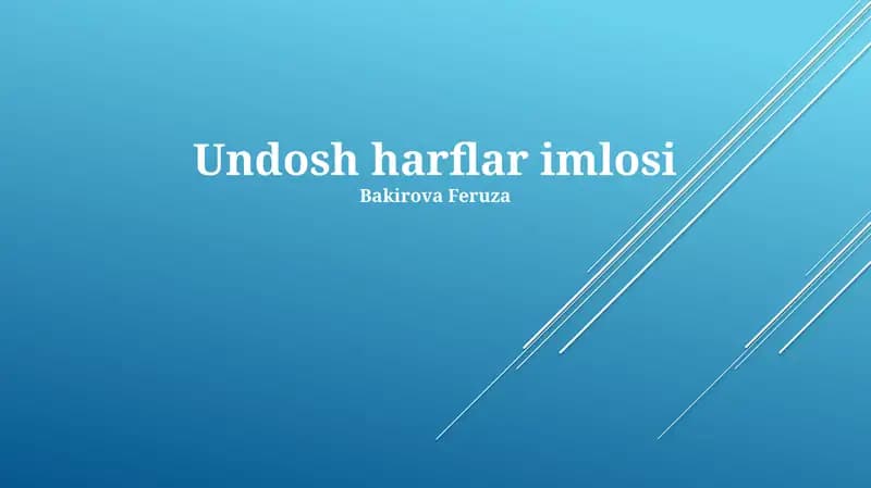 Undosh harflar imlosi