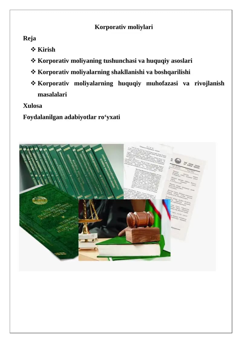 Korporativ moliyalari