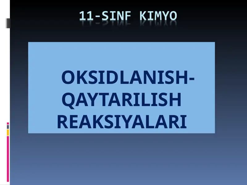OKSIDLANISH-QAYTARILISH