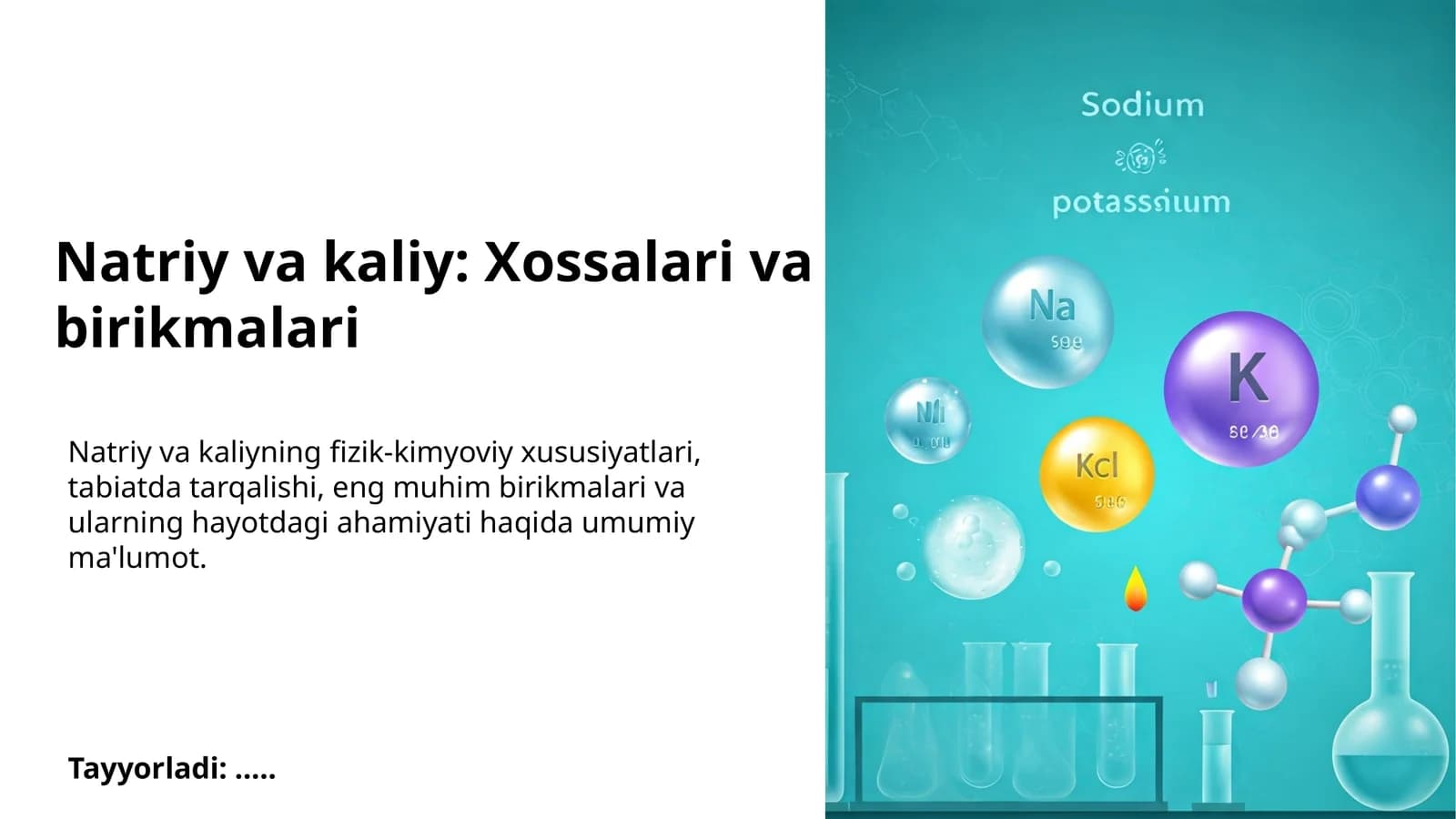 Natriy va kaliy: Xossalari va birikmalari