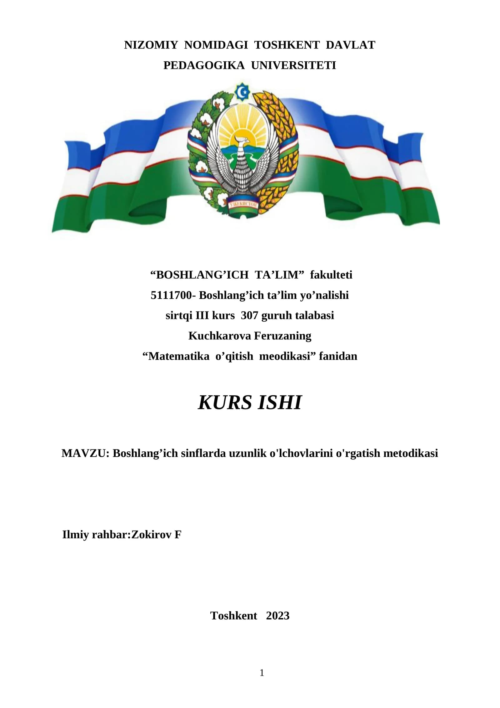 Boshlang’ich sinflarda uzunlik o'lchovlarini o'rgatish metodikasi