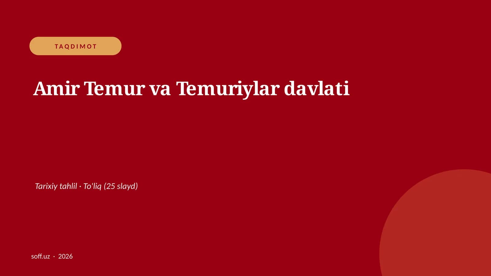 Amir Temur va Temuriylar davlati