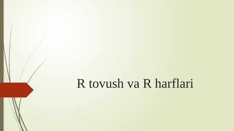 R tovush va R harflari