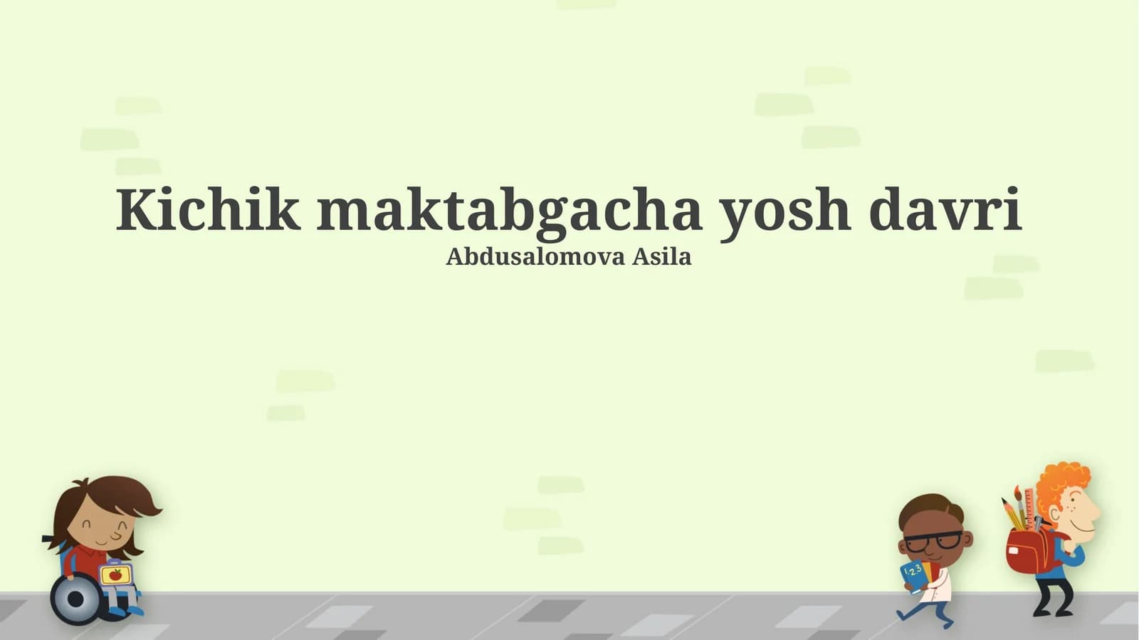Kichik maktabgacha yosh davri