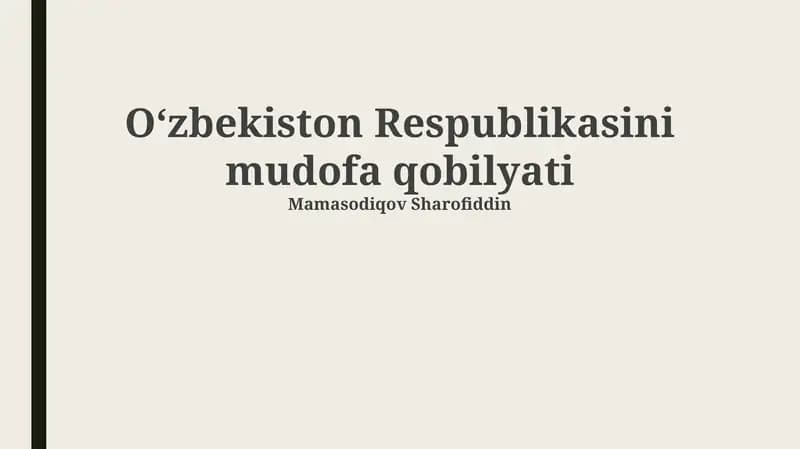 Oʻzbekiston Respublikasini mudofa qobilyati