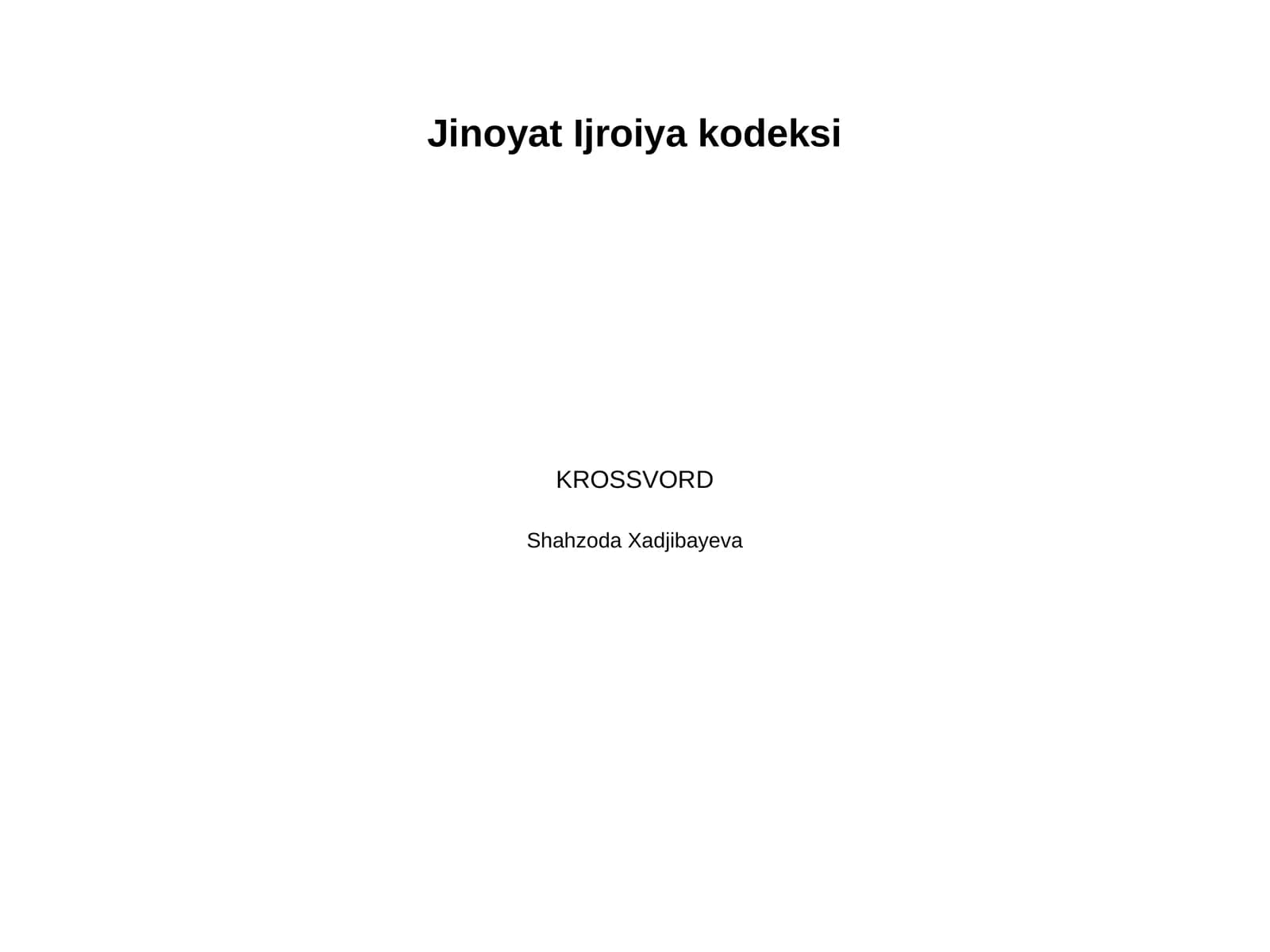 Jinoyat Ijroiya kodeksi