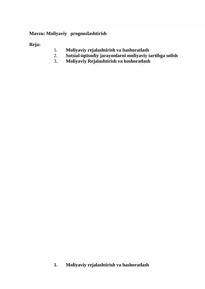 Moliyaviy prognozlashtirish