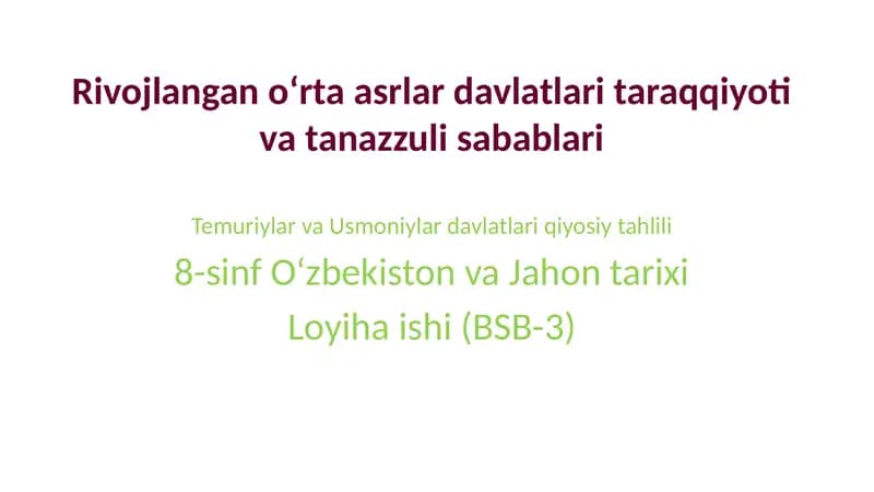 Temuriylar va Usmoniylar