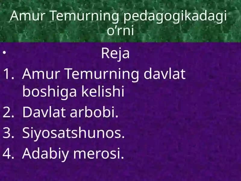 Amur Temurning Pedagogika Dagio'rni