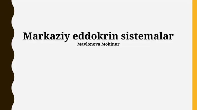 Markaziy eddokrin sistemalar