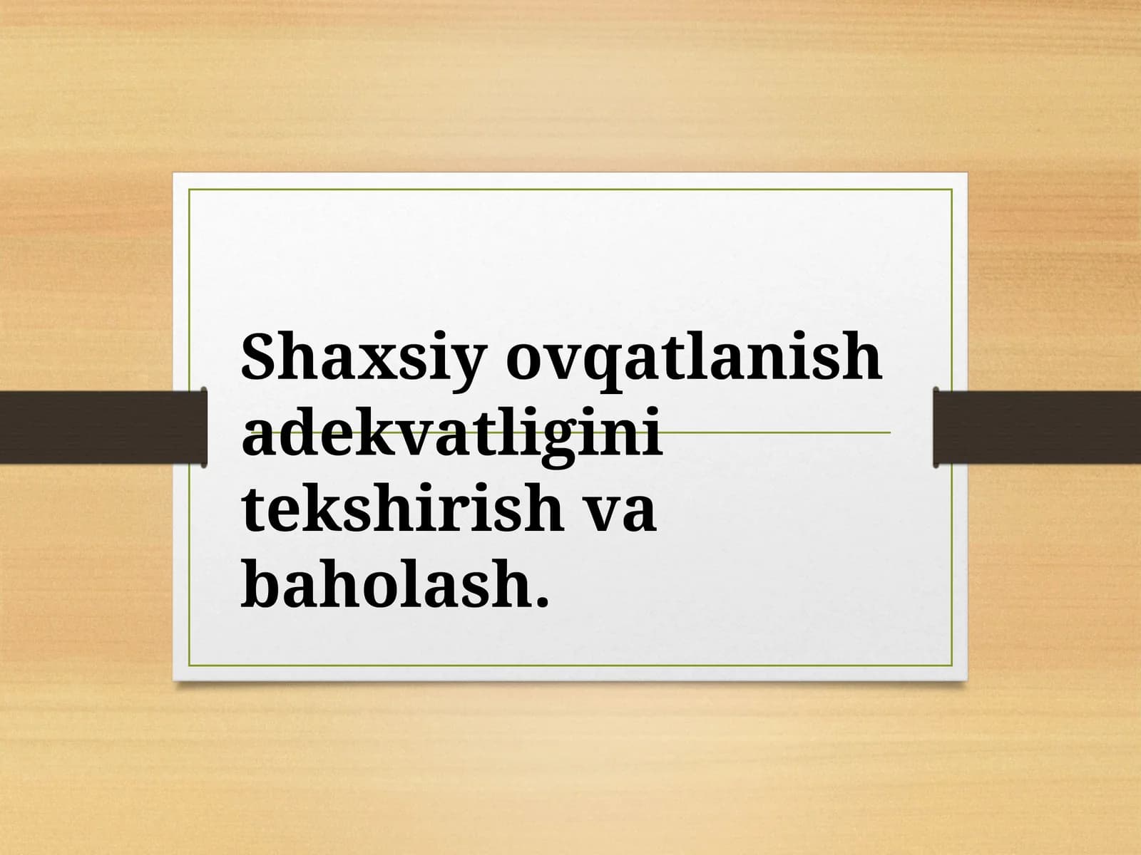 Shaxsiy ovqatlanishning adekvatligini tekshirish va baholash