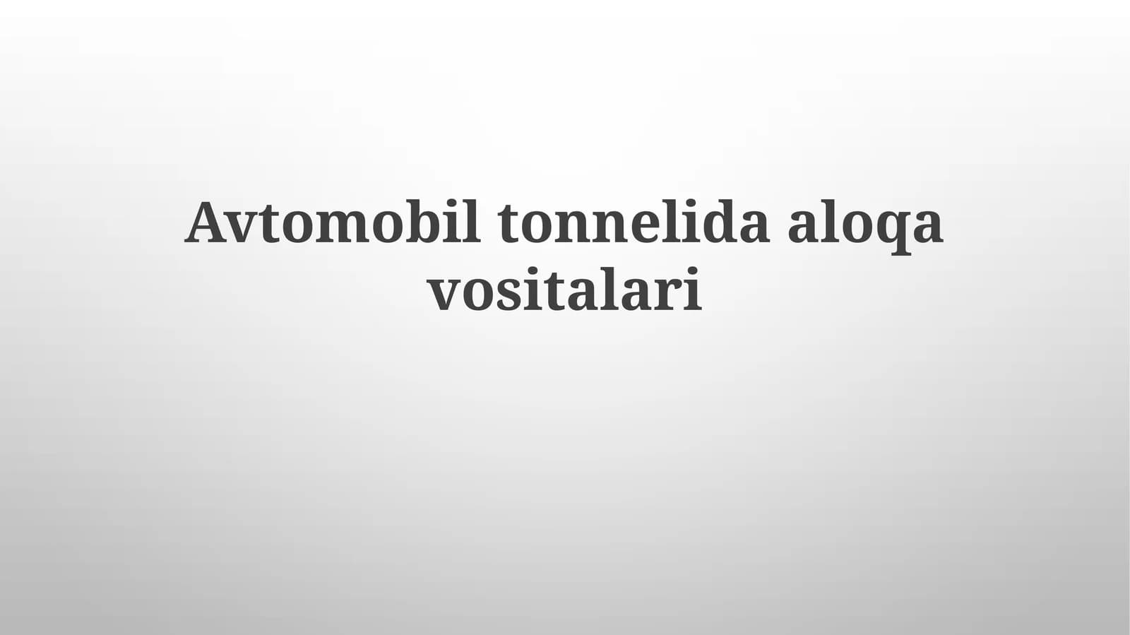 Avtomobil aloqa vositalari