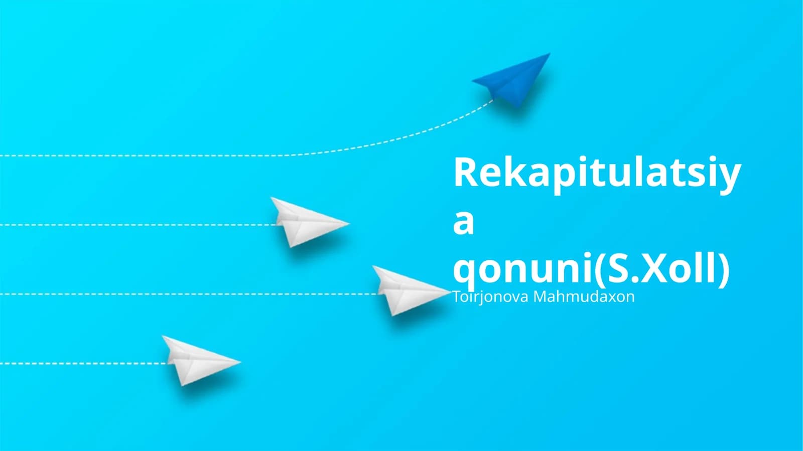 Rekapitulatsiya qonuni(S.Xoll)