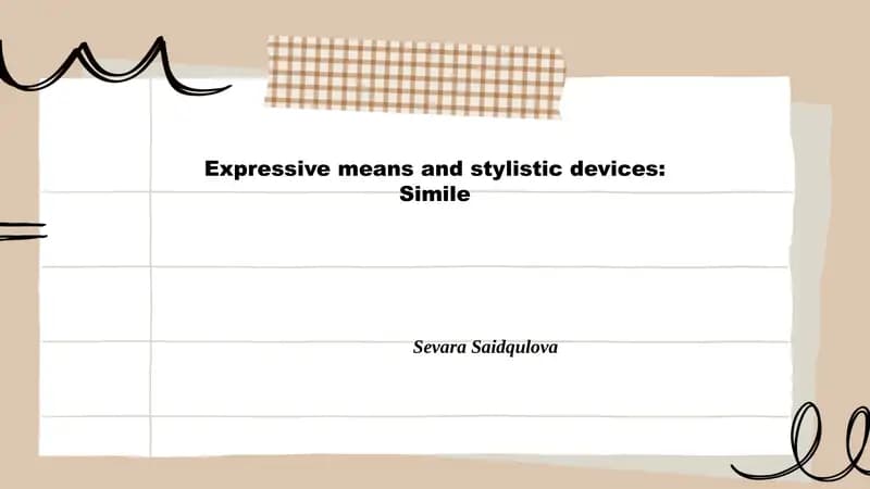 Expressive means and stylistic devices: Simile