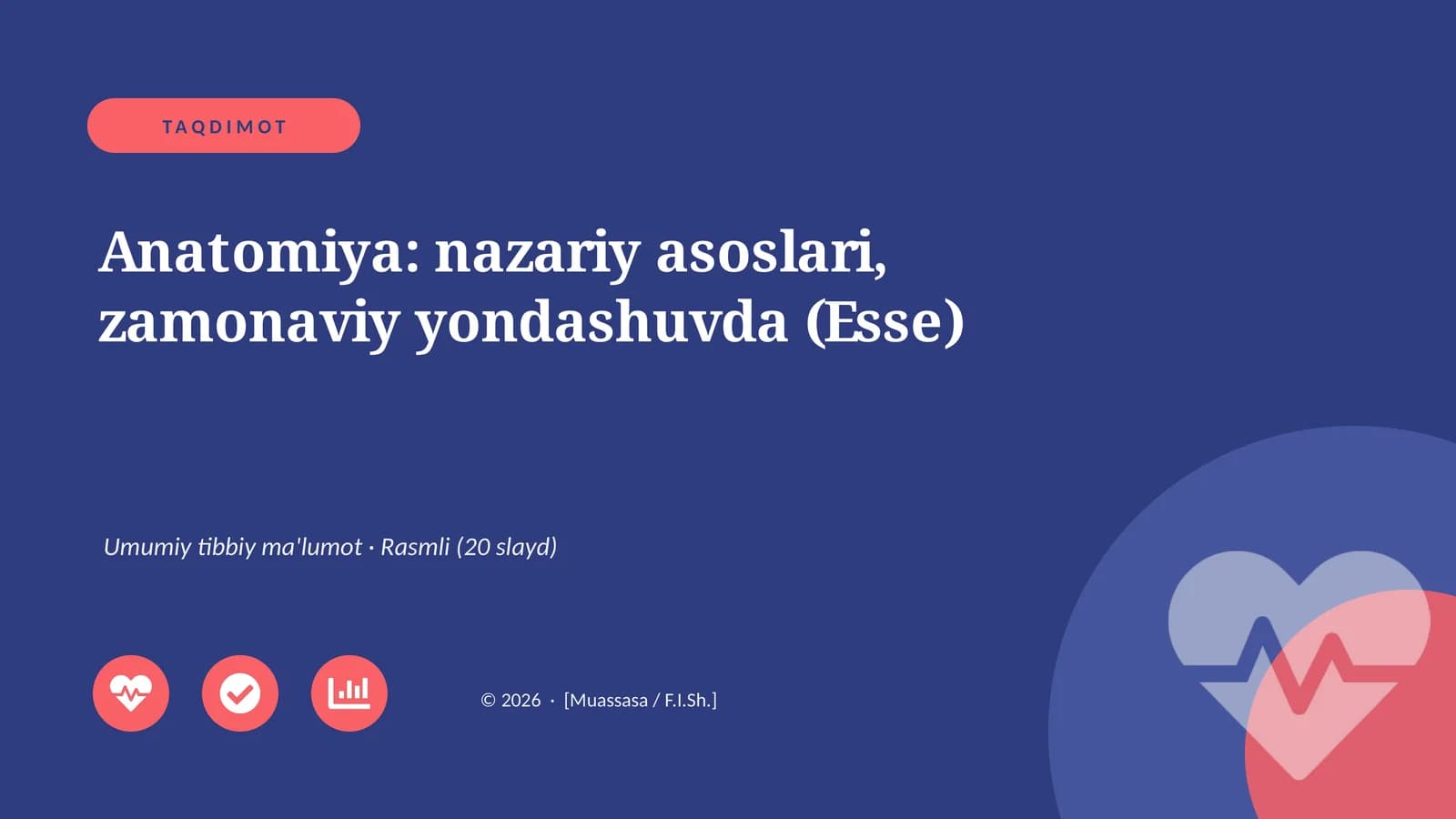 Anatomiya: nazariy asoslari, zamonaviy yondashuvda (Esse)