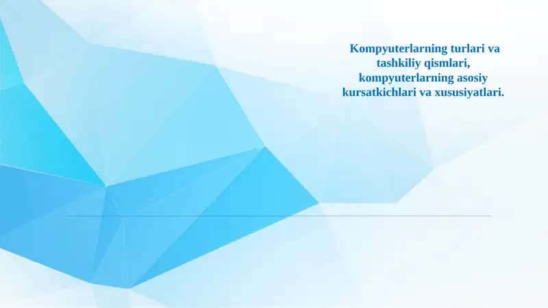 Kompyuterlarning turlari