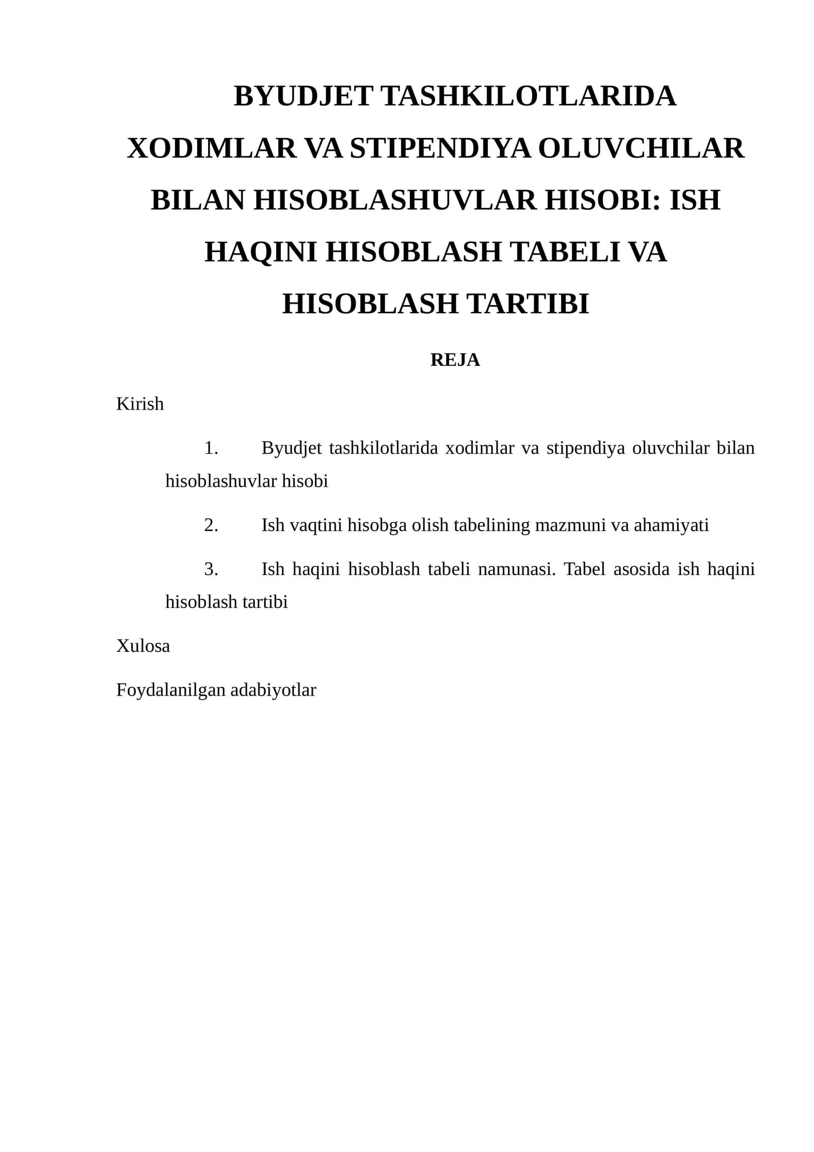 Byudjet tashkilotlarida xodimlar va stipendiya oluvchilar bilan hisoblashuvlar hisobi