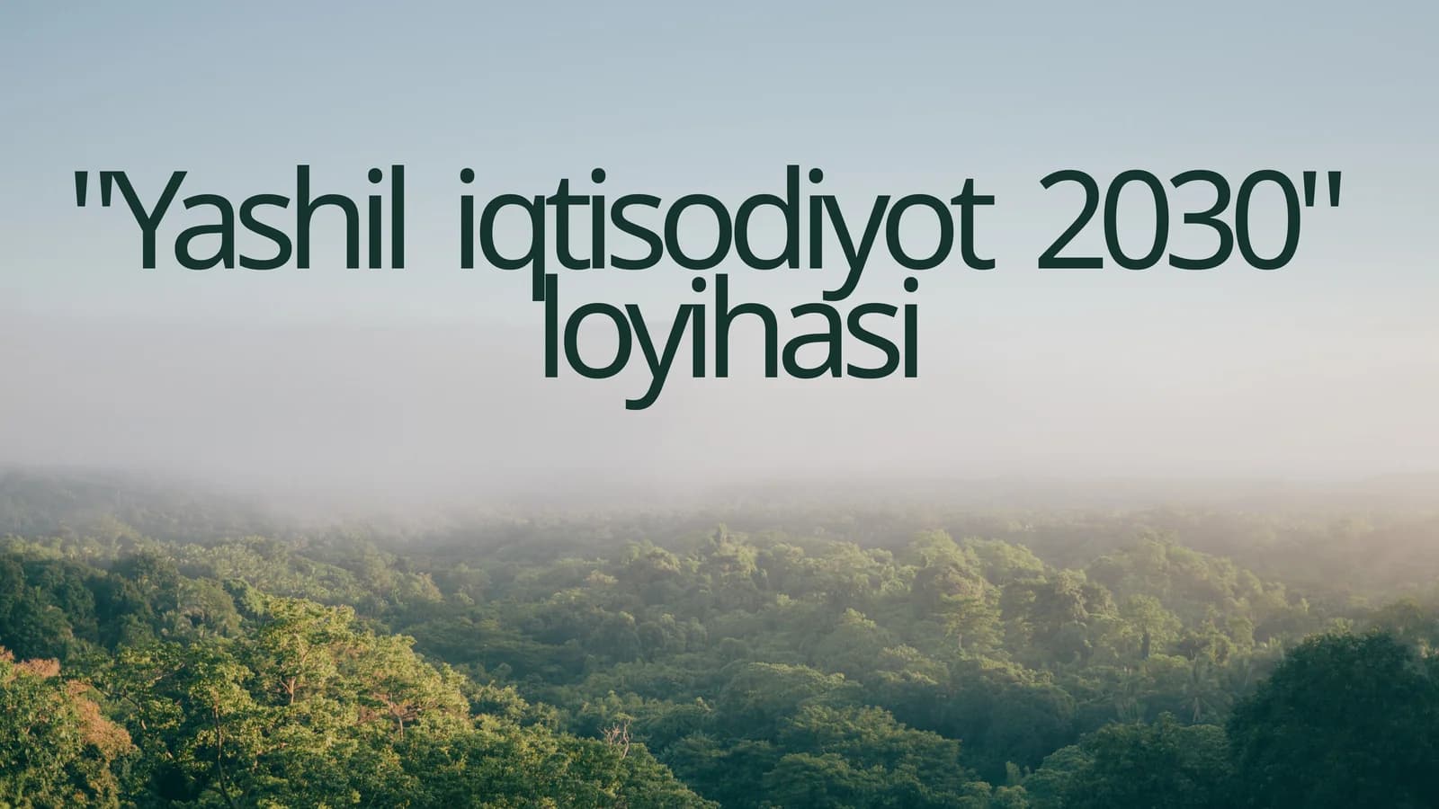 "Yashil Iqtisodiyot 2030" loyihasi