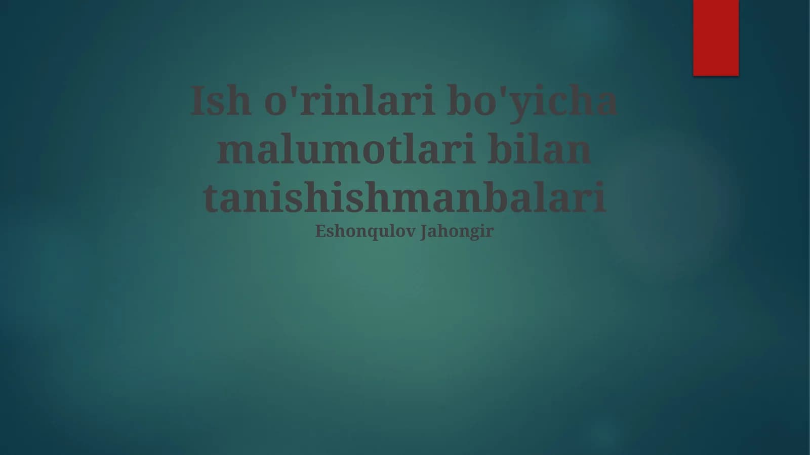 Ish o'rinlari bo'yicha malumotlari bilan tanishishmanbalari