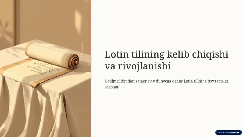 Lotin tilining kelib chiqishi va rivojlanishi