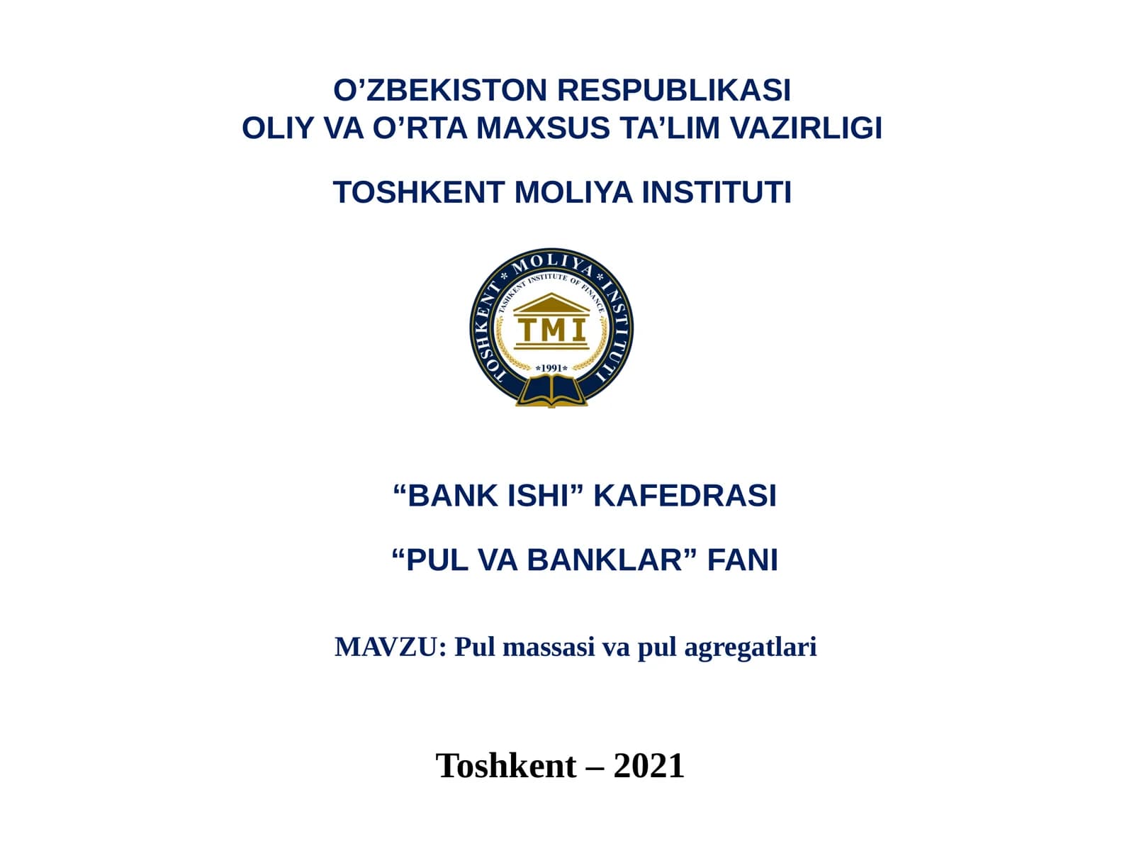 Pul massasi va pul agregatlari