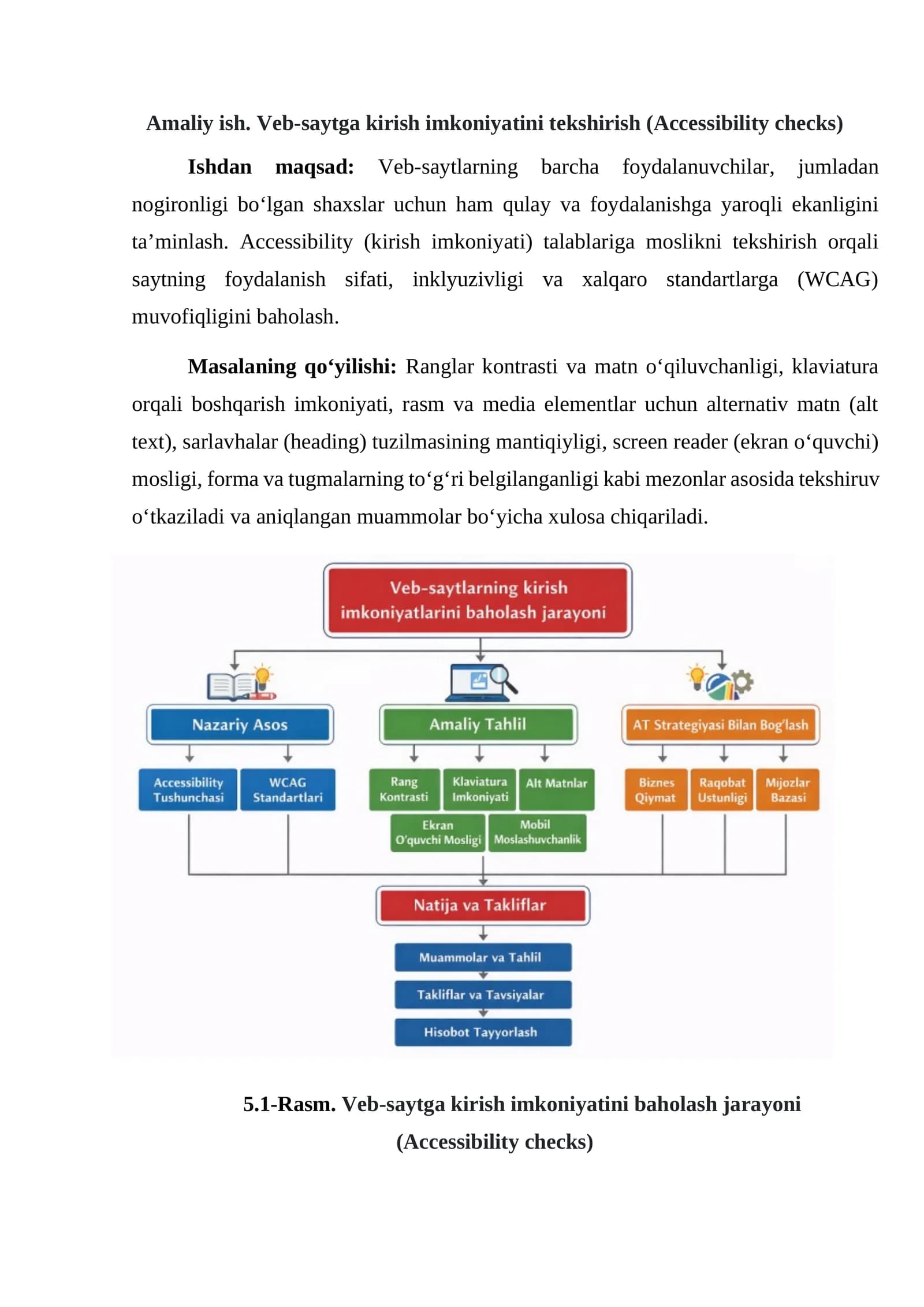 Amaliy ish. Veb-saytga kirish imkoniyatini tekshirish (Accessibility checks)