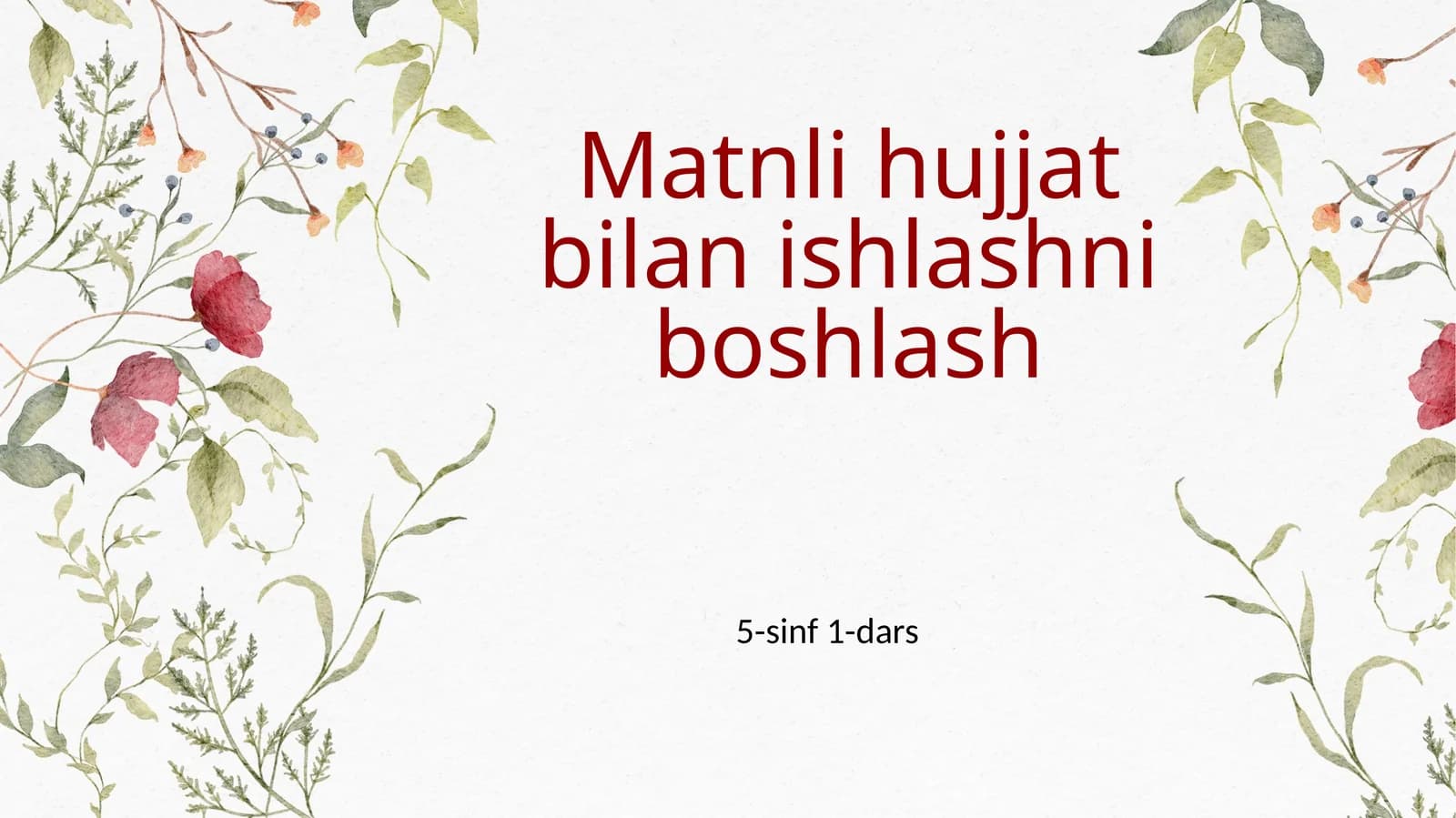 Matnli hujjat bilan ishlashni boshlash