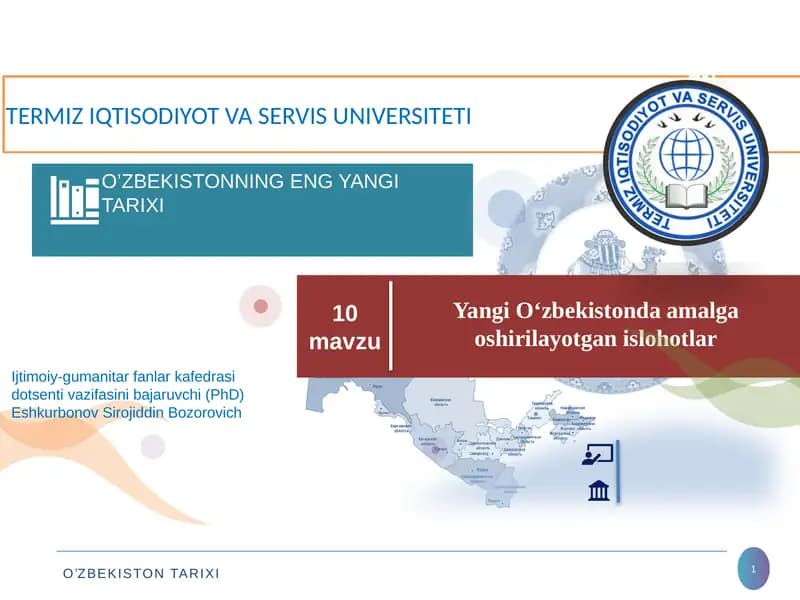 O‘zbekistonning ENG YANGI TARIXI
