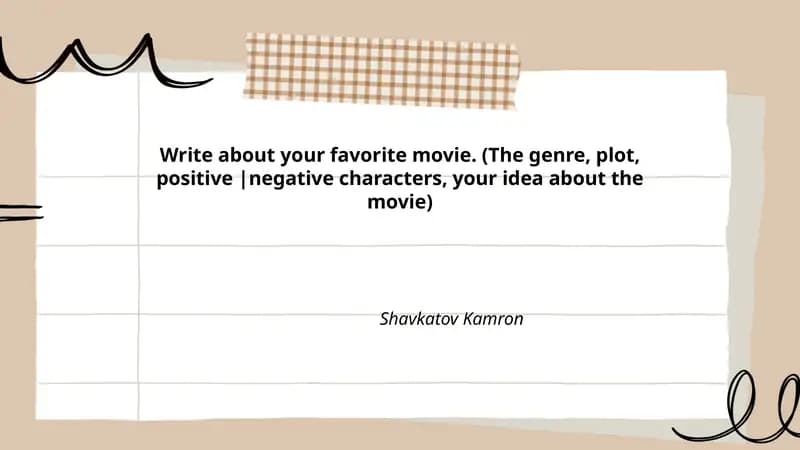 Write about your favorite movie