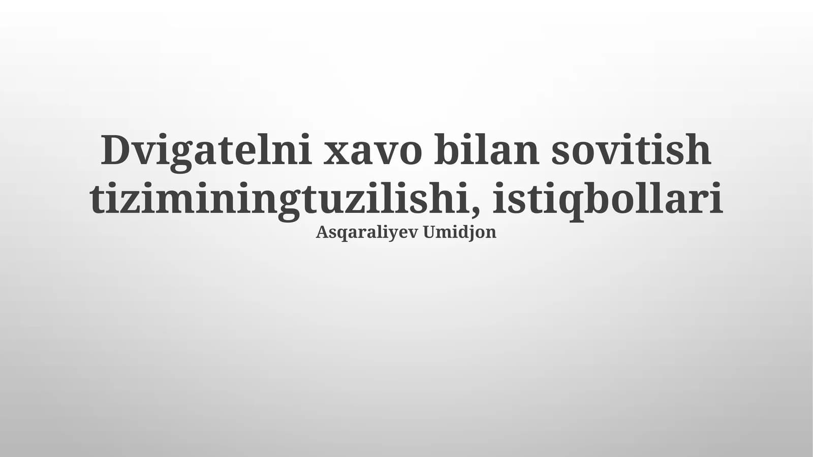 Dvigatel sovutish tizimining tuzilishi