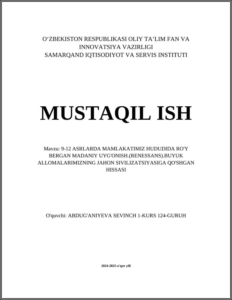 Buyuk Alloʻlarimizning jahon sivilizatsiyasiga qo'shgan hissasi