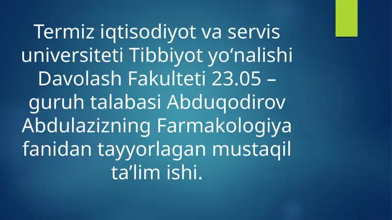 Antibiotiklar haqida umumiy tushuncha